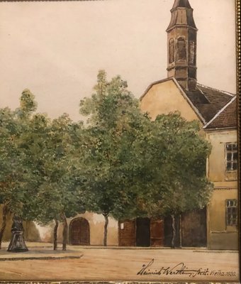 Heinrich Von Wertheim, Holy Town, Beethovenhaus, 1930, Watercolor on Paper-QOR-2026955