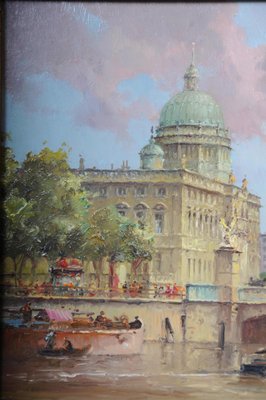 Heinz Scholtz, Berlin Schlossbrücke, 20th Century, Oil on Copper-FLW-1402252