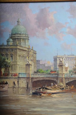 Heinz Scholtz, Berlin Schlossbrücke, 20th Century, Oil on Copper-FLW-1402252