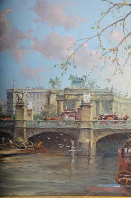 Heinz Scholtz, Berlin Schlossbrücke, 20th Century, Oil on Copper-FLW-1402252