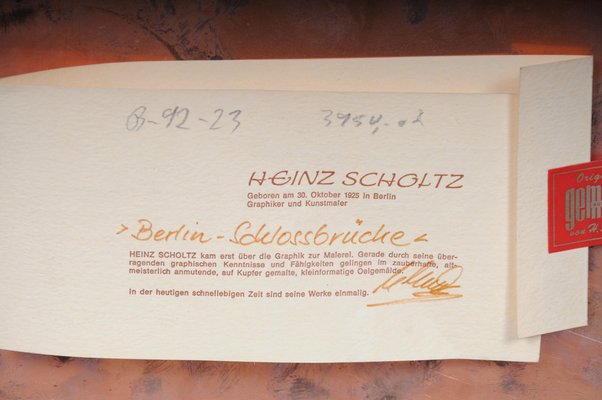 Heinz Scholtz, Berlin Schlossbrücke, 20th Century, Oil on Copper-FLW-1402252