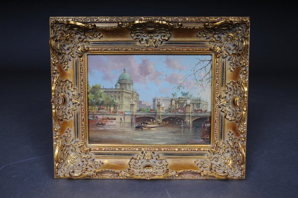 Heinz Scholtz, Berlin Schlossbrücke, 20th Century, Oil on Copper-FLW-1402252