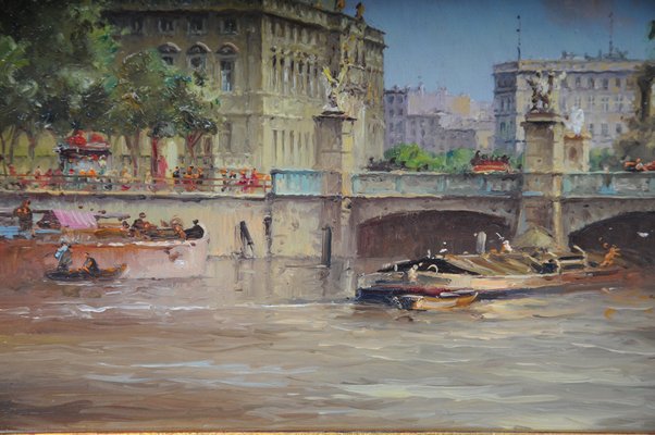 Heinz Scholtz, Berlin Schlossbrücke, 20th Century, Oil on Copper-FLW-1402252