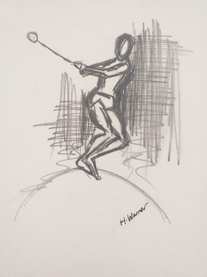 Helen Warner, The Hammer Thrower I, 2011, Pencil on Paper-CHG-2036898