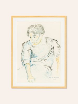 Helga Müller, Young Man Sitting, 1997, Acrylic on Paper-GPP-809331