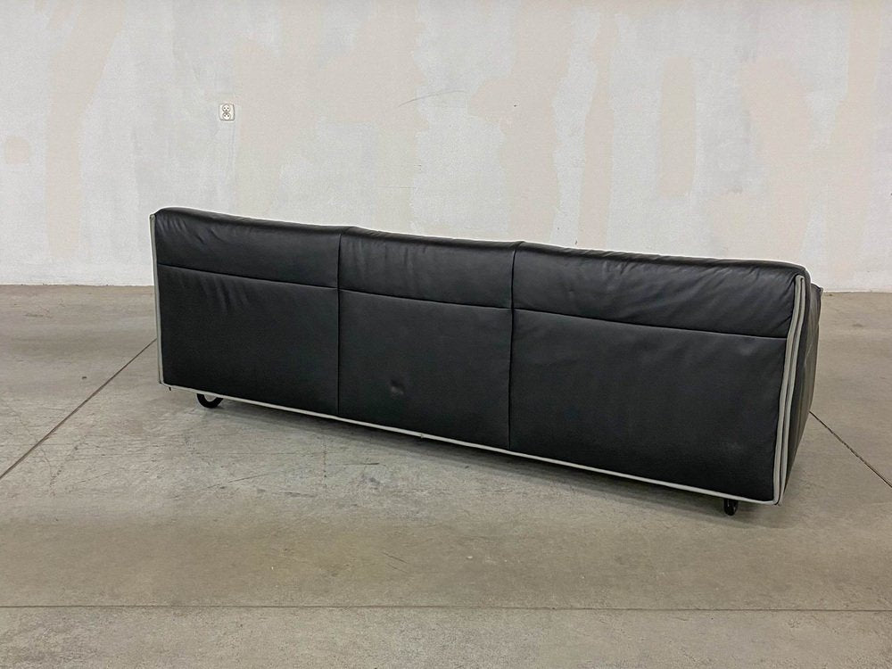 Heli 3-Seater Leather Sofa by Otto Zapf for Knoll, 1980s