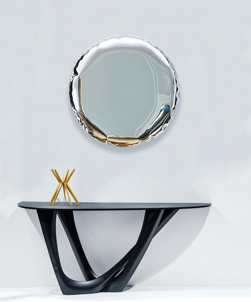 Helix Nebula Sapphire Topaz Oko 120 Sculptural Wall Mirror by Zieta