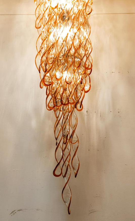 Helix Waterfall Murano Chandelier by Aureliano Toso