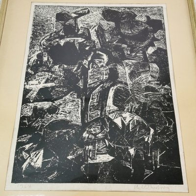 Helle Thorborg, Composition, Lithograph, 1964, Framed-ZTG-1806412