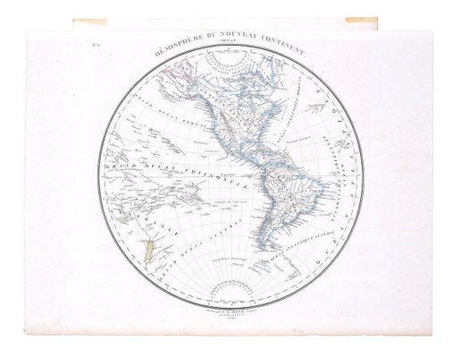 Hemisphere Of The New Continent - Ancient Map by J.G. Heck - 1834. 1834-ZCI-758734