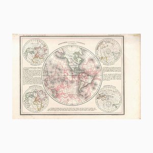 Hemisphere Of The New Continent - Ancient Map by J.G. Heck - 1834. 1834-ZCI-758717