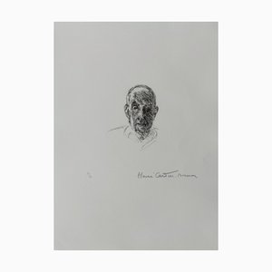 Henri Cartier-Bresson, Portrait of Aragon, 1994, Lithograph in Pencil-KHH-1203646