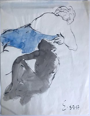 Henri Espinouze, Figure, Original Drawing, 1957-ZCI-941524