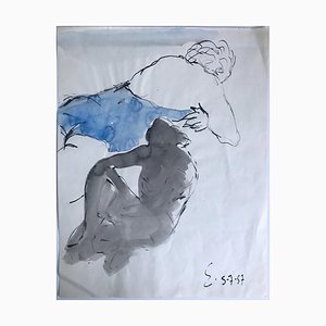 Henri Espinouze, Figure, Original Drawing, 1957-ZCI-941524