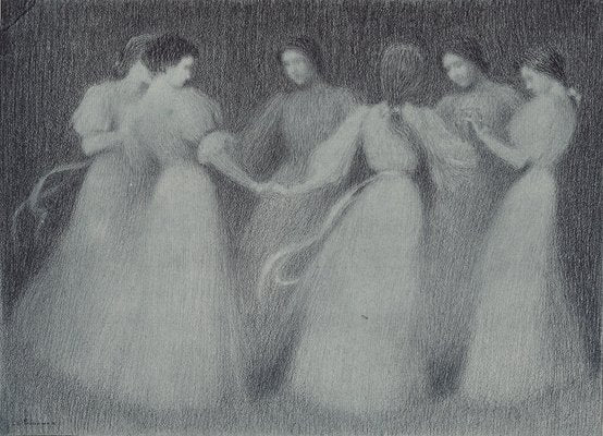 Henri Eugène Le Sidaner, La Ronde (The Round Dance), 1898, Original Lithograph-YWW-2032448