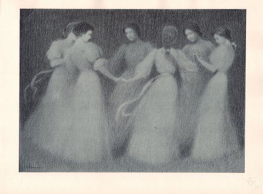 Henri Eugène Le Sidaner, La Ronde (The Round Dance), 1898, Original Lithograph-YWW-2032448