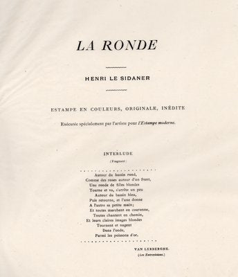 Henri Eugène Le Sidaner, La Ronde (The Round Dance), 1898, Original Lithograph-YWW-2032448