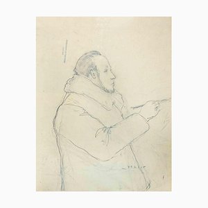 Henri Heraut, Self-Portrait, Original Drawing, Mid-20th-Century-ZCI-1262072