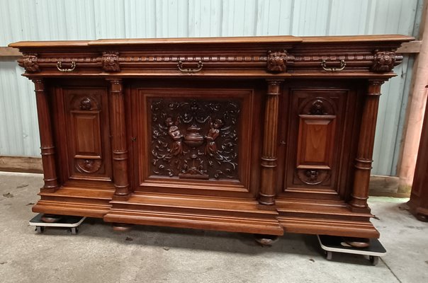 Henri II Renaissance Solid Walnut Sideboard-AED-1783517