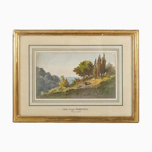 Henri Joseph Harpignies, Landscape, 19th-20th Century, Watercolour, Framed-WFS-1807430