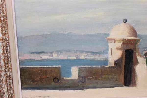 Henri Julié, Relaxing on the Ramparts, 1940s, Oil on Panel-BCR-2021498