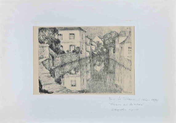 Henri Le Sidaner, Maisons sur la Rivière, Lithograph, Early 20th-Century-ZCI-1281576