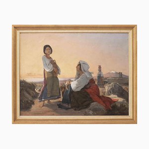 Henri Lehmann, Water Carriers in Naples, Original Oil Painting, 19th Century-ZCI-1379566