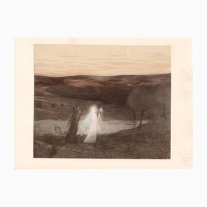 Henri Martin, Henri Martin, Dante Meets Beatrix, 1898, Original Lithograph, 1898, Lithograph-YWW-2032480