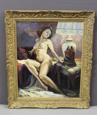 Henri Vauclin, Nude with Chinese Vase, 1940, Oil on Canvas-BCR-2027936