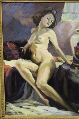 Henri Vauclin, Nude with Chinese Vase, 1940, Oil on Canvas-BCR-2027936