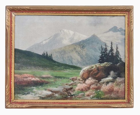 Henry Marko, Alpine View, 1890s, Oil on Canvas, Framed-BGS-1767070