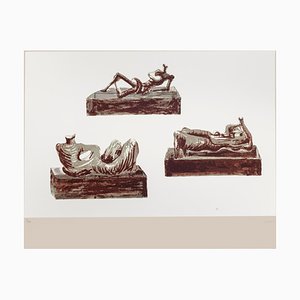 Henry Moore, Three Reclining Figures on Pedestals, Lithograph, 1976-ZCI-1775829