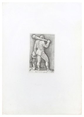 Heracles with the Club - Original Etching by Anonymous Master 17th Century 17th Century-ZCI-757300