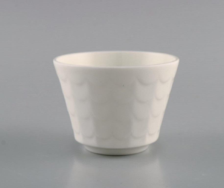 Herb Pots in White Glazed Porcelain by Wilhelm Kåge for Gustavsberg, Set of 8