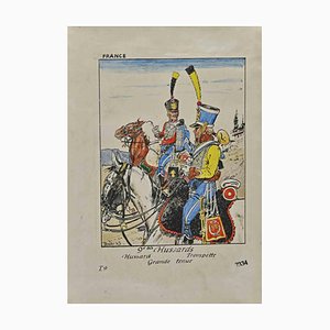 Herbert Knotel, 9e Bis Hussards, Drawing, 1940s-ZCI-1312614