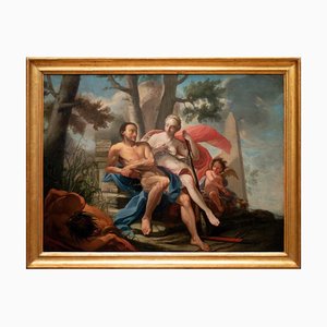 Hercules and Omphale - Oil Painting On Canvas - 18th-Century-ZCI-870588