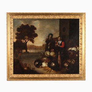 Hercules Sanders, Scene with Figures, 1600s, Oil on Canvas, Framed-VMM-1736173