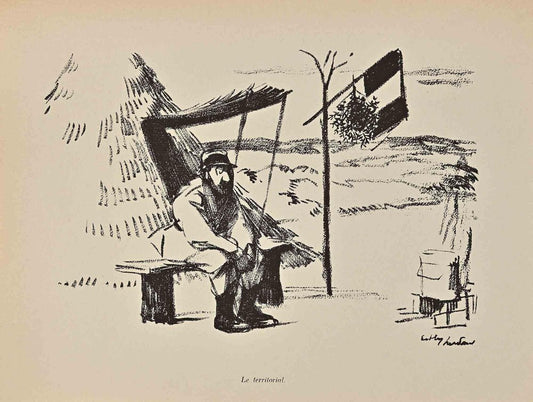 Hermann Paul, Le Territorial, Lithograph, Early 20th Century