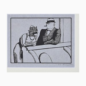 Hermann Paul, The Conversation, Woodcut, 1920s-ZCI-1788483