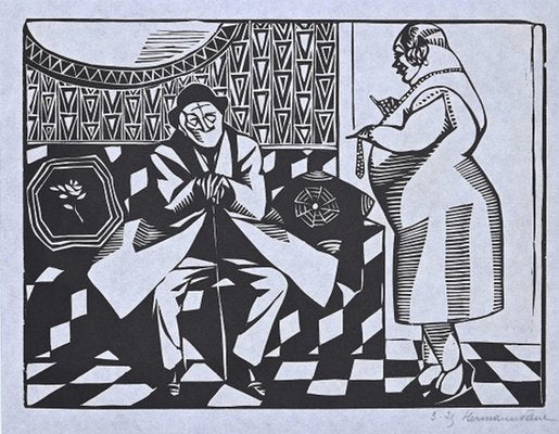 Hermann Paul, The Wait, Woodcut Print, 1925-ZCI-1788482