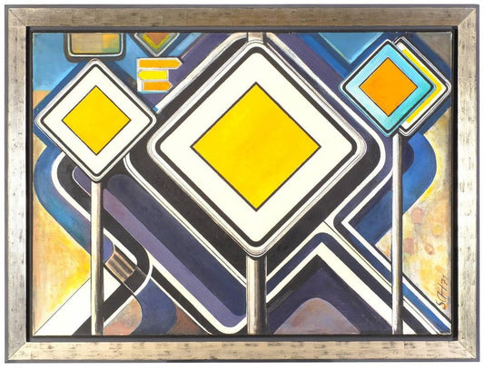 Hermann Schweizer, Freie Fahrt, 1970s, Oil on Canvas