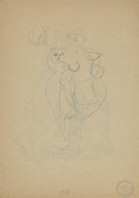 Herta Haussmann, Figures, Pencil, 1940s-ZCI-852356