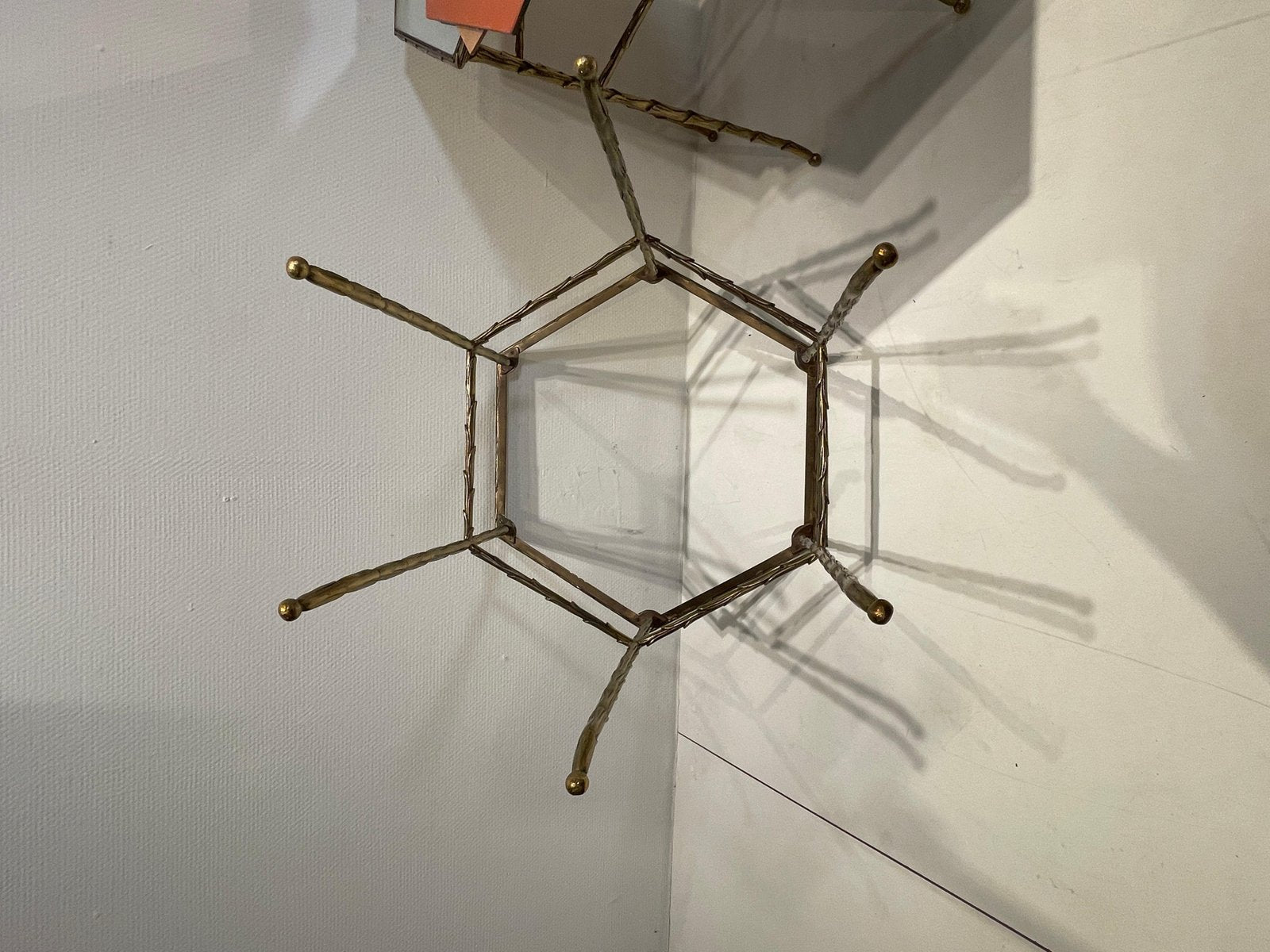 Hexagonal Bronze Side Tables by Maison Baguès, Set of 2