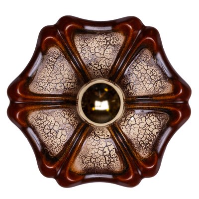 Hexagonal Floral Wall Lamp in Ceramic from Hustadt Germany, 1970s-QBR-1760309