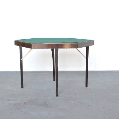 Hexagonal Folding Card Table from Fratelli Zari Milano, 1950s-JQO-872600