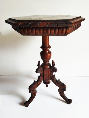 Hexagonall Gueridon Table With Carved Legs-ODB-1304819