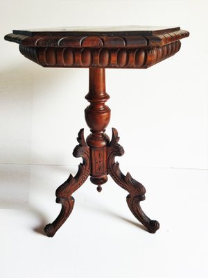 Hexagonall Gueridon Table With Carved Legs-ODB-1304819