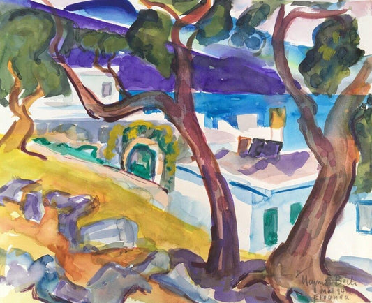 Heymo Bach, Elounda St. Nicolas Bay, 1994, Watercolor