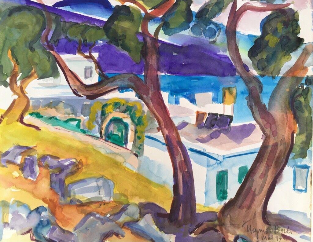 Heymo Bach, Elounda St. Nicolas Bay, 1994, Watercolor