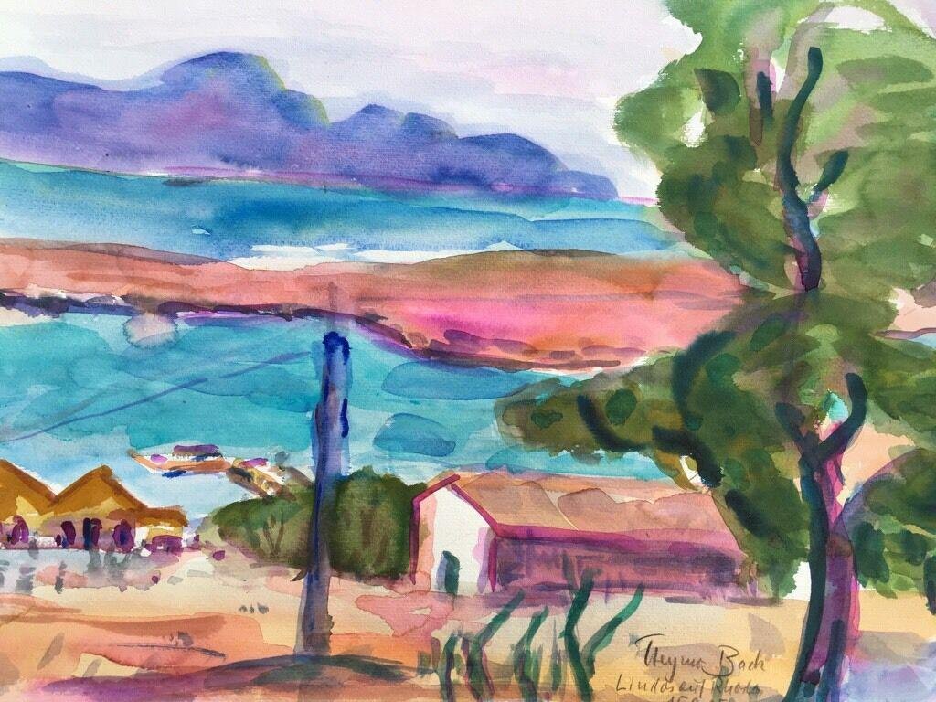 Heymo Bach, Lindos On Rhodes, 2005, Watercolor